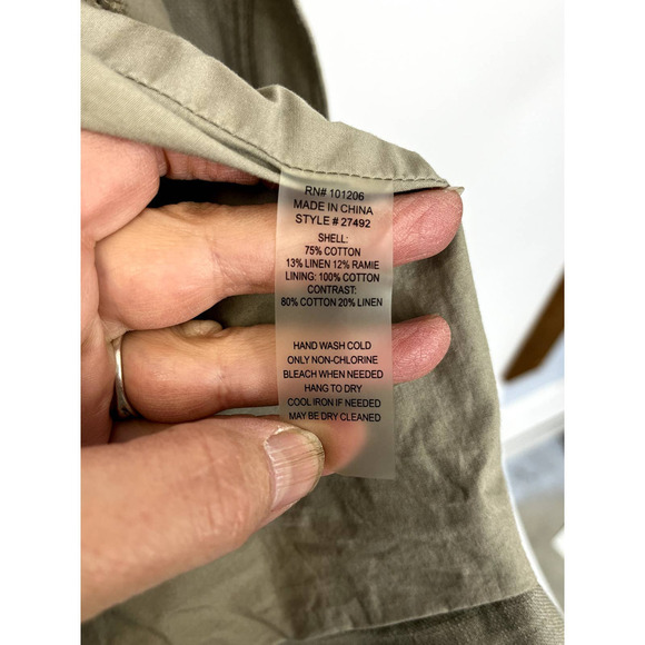 Soft Surroundings Cotton/Linen Green Moto Jacket SZ S - Picture 10 of 10